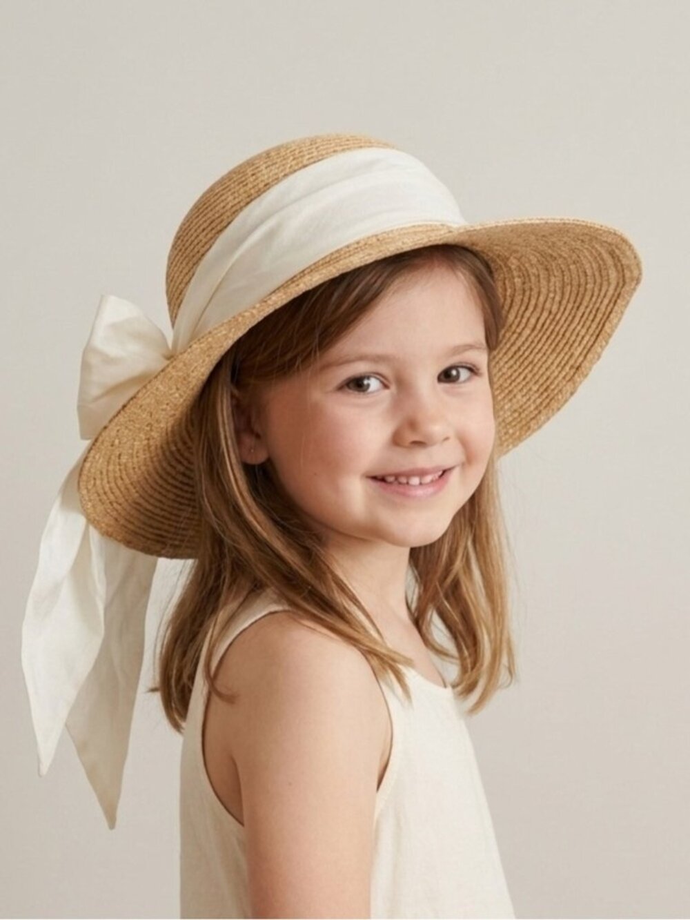 Ralph Lauren Raffia Straw Hat w/ Bow - Girls 4-6X